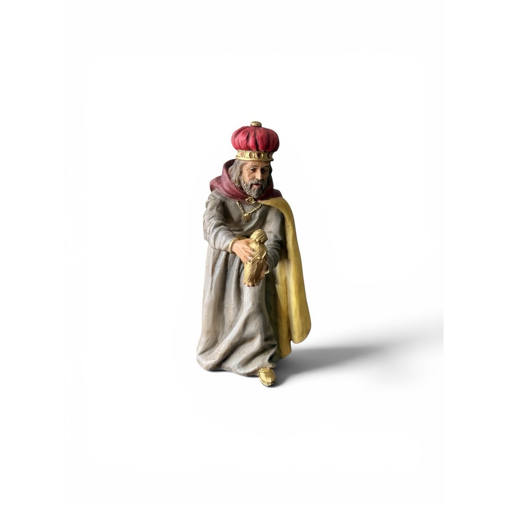 Vtg 1991 Nativity Wise Man Yellow Cape Resin Made Italy Castagna Collection EUC